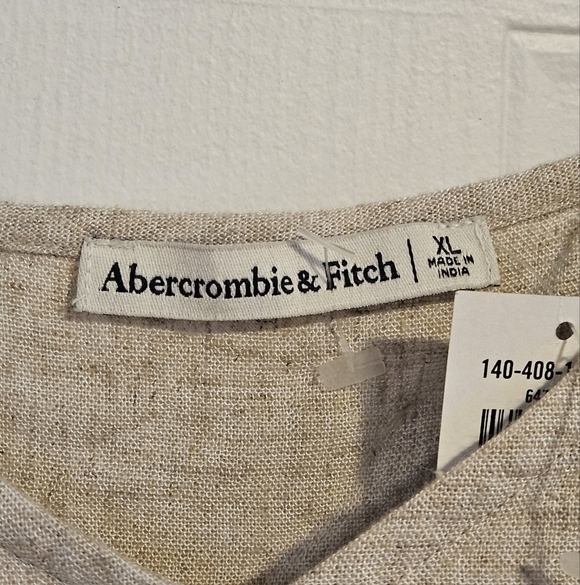 Abercrombie & Fitch Womens XL Sleeveless Shirt Top Blouse Cream New With Tags - Picture 2 of 6